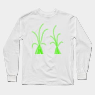 Green watercolor coconut tress art Long Sleeve T-Shirt